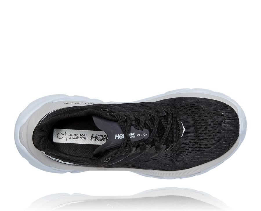 Running Shoes Mens - Hoka One One Clifton Edge - Black/White - NYWTBMJ-51